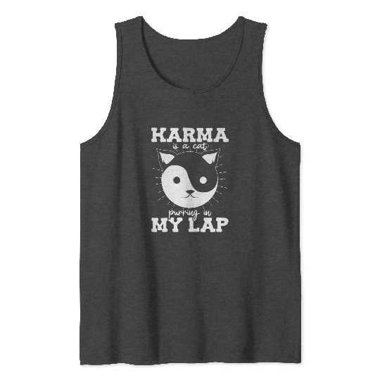 Karma is a Cat Purring in My Lap Witchcraft Tarot Tank Tops