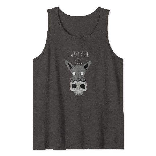 Death Cat Skull Tank Tops