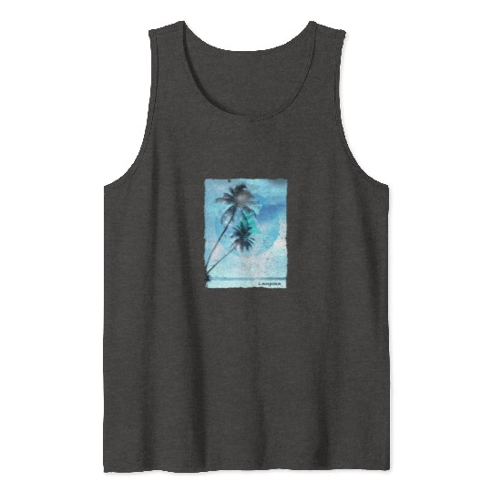 Artistic Lahaina Maui Hawaii Palm Tree Vacation Tank Tops