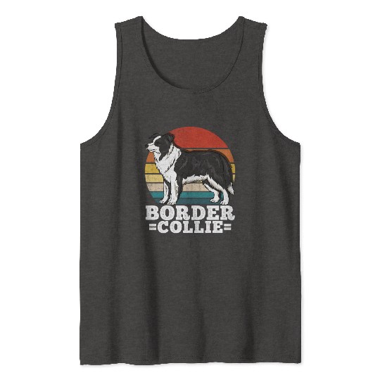 Border Collie Dog Lover Retro Tank Tops