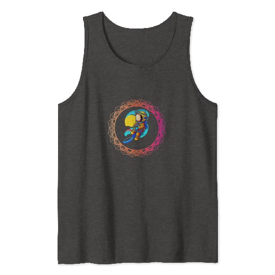 Baby astronaut in a golden circle Tank Tops
