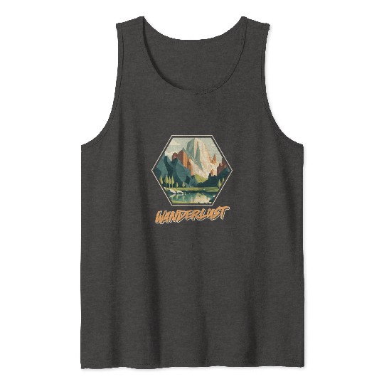 Wanderlust mountaineer hiking mountain love Tank Tops