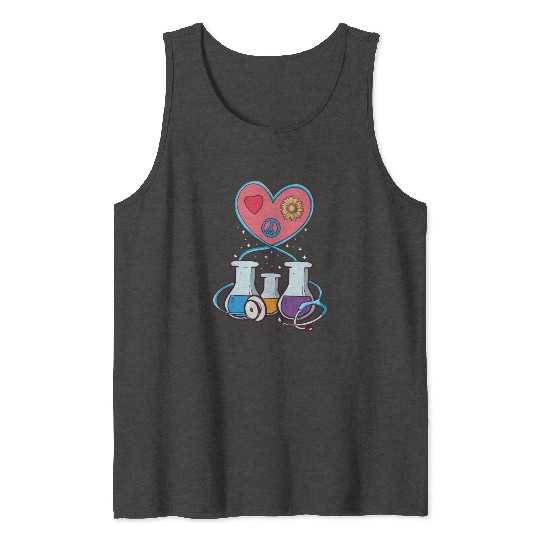 Medical Laboratory Science Heart Cartoon Tank Tops