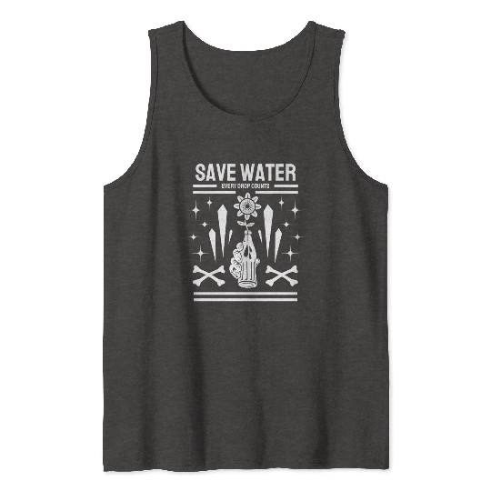 Earth Day Save Water Every Drop Counts Nature Tank Tops