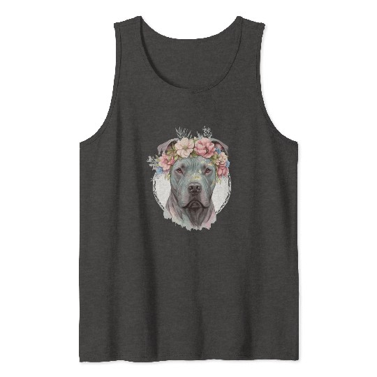 Cute Cane Corso Flower Crown Pet Dog Puppy Tank Tops