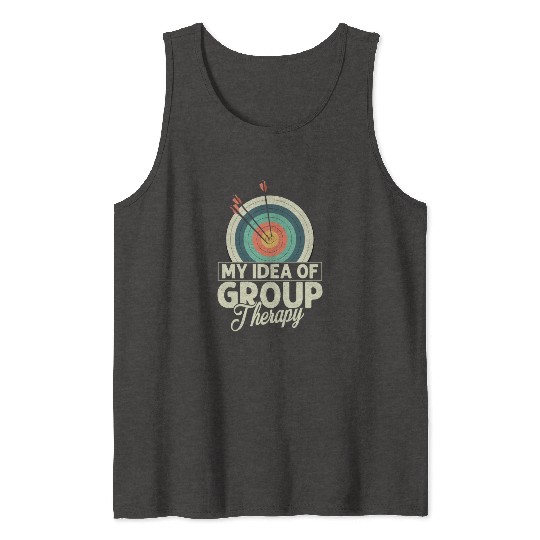 My Idea Of Group Therapy Archery Target Bow & Arro Tank Tops