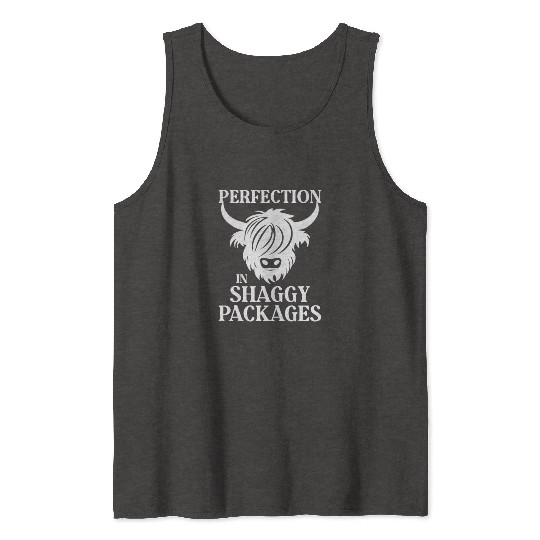 Perfection In Shaggy Packages Highland Cow Tank Tops