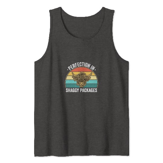 Perfection In Shaggy Packages Highland Cow Tank Tops