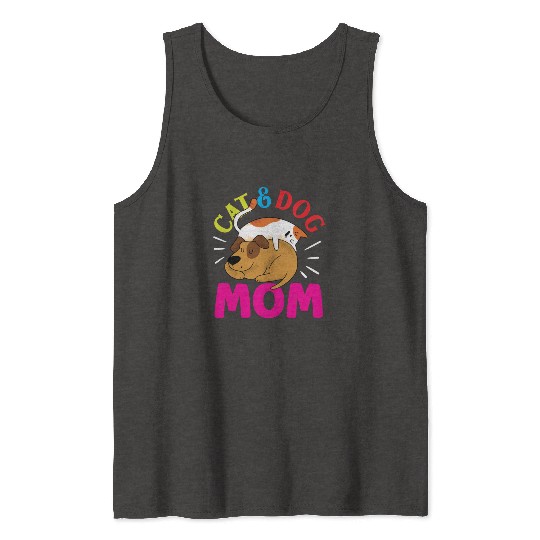 Cat And Dog Mom Girl Cats Dogs Lover Tank Tops