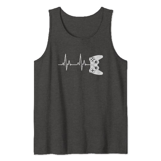 Video Game Gamer Heartbeat Video Game Lover Tank Tops