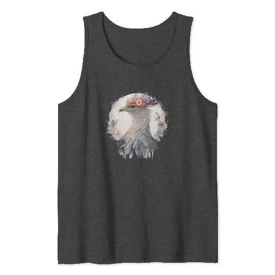Cute Secretary Bird Flower Crown Floral Exotic Bir Tank Tops