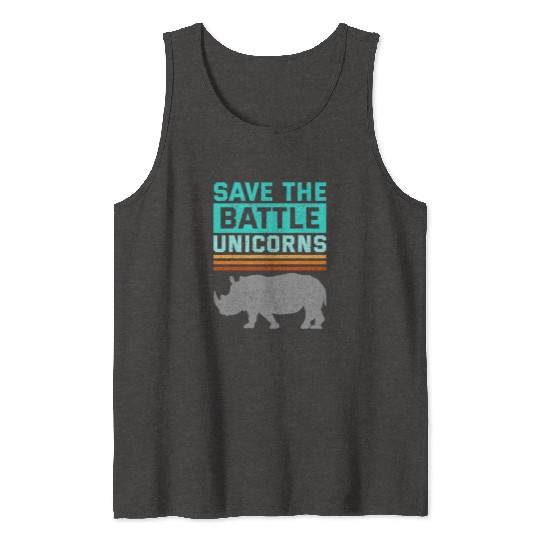 Rhino Unicorn Rhinoceros Animal Wildlife Lover Saf Tank Tops