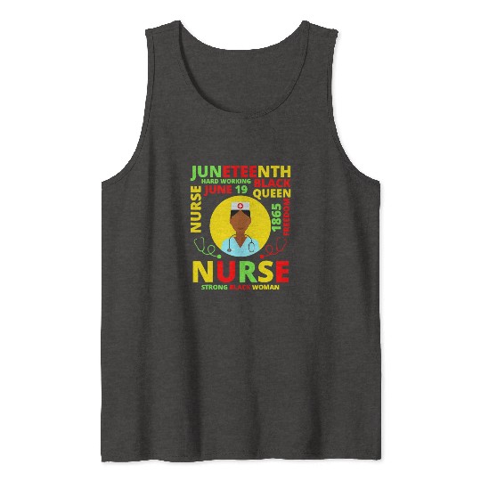 Juneteenth Black Nurse Costume Melanin Black Tank Tops