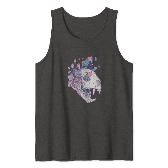Crystal Cat Skull Tank Tops
