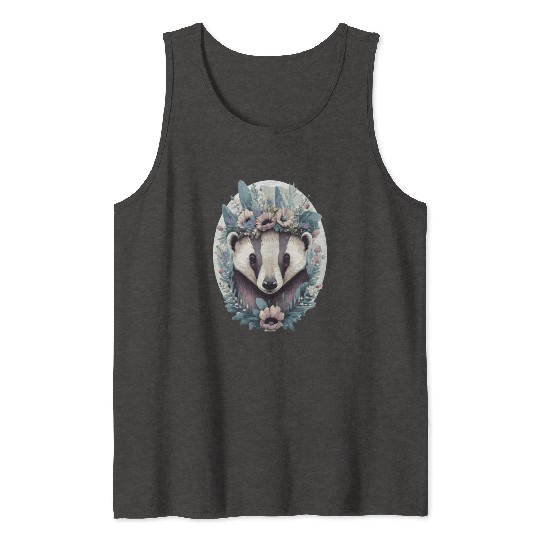 Floral Honey Badge Flower Crown Watercolor Boho A Tank Tops
