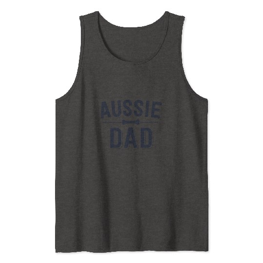 Aussie Dad Red Merle Australian Shepherd Farm Dog Tank Tops