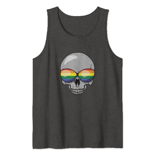 Skeleton Gay LGBTQ Rainbow LGBT Pride Month Tank Tops