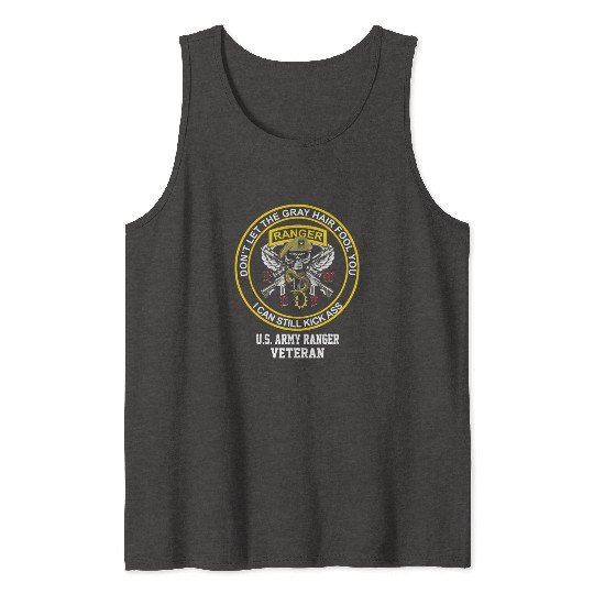 Funny Retired US Army Ranger Veteran USA Military Tank Tops