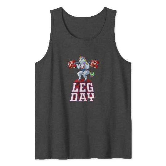Leg Day unicorn Weight Lifting Squat Gym Training Tank Tops