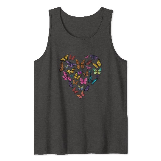Butterfly Heart Valentine s Day Biology Teacher Tank Tops