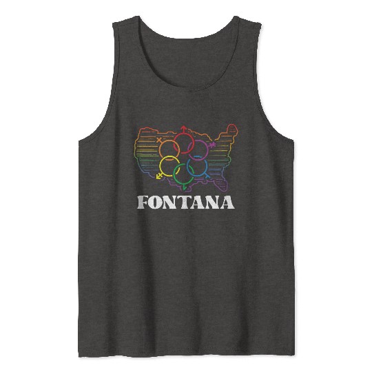 Fontana Pride Month Pride Flag LGBT Community LGBT Tank Tops