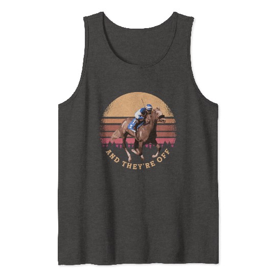 And They're Off - Funny Horse Racing at Vintage Tank Tops