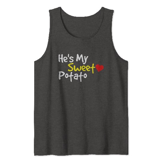He s My Sweet Potato Funny Thanksgiving Couples Tank Tops