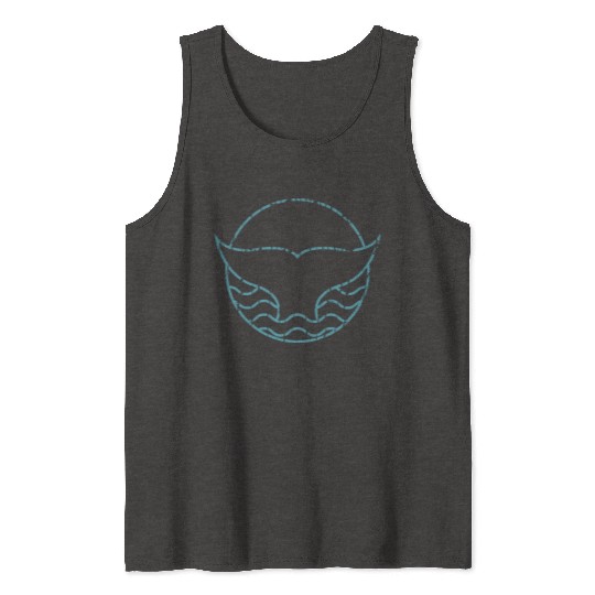 Save The Whales Minimalistic Whale Tail Ocean Tank Tops