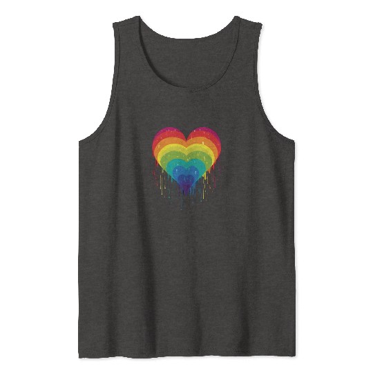 Queer & Loving It: LGBT Rainbow Heart, Supporting Tank Tops
