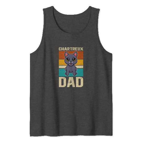 Chartreux Dad Cat Owner Tank Tops