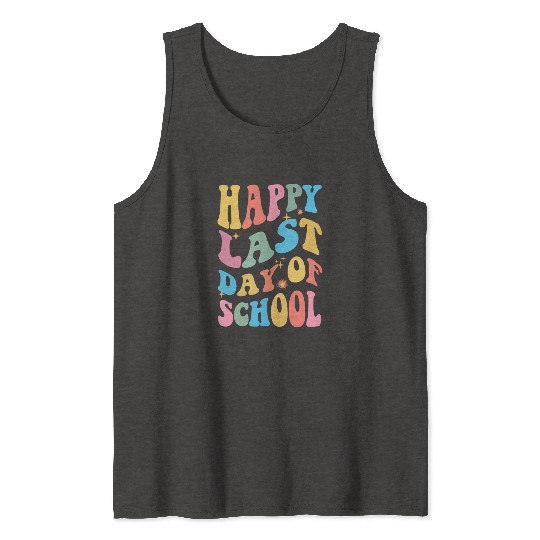 Groovy Happy Last Day of School Teacher Student Tank Tops
