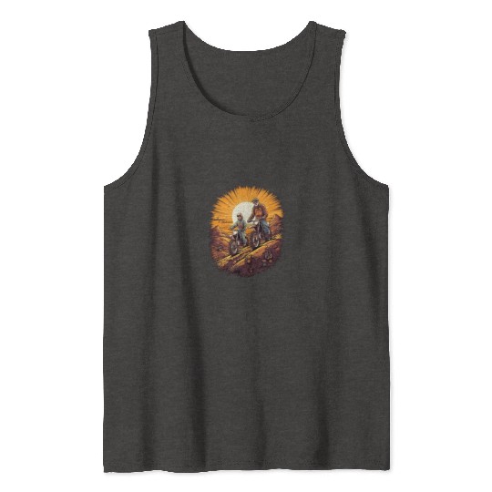 Dirt Bike Father Dad Son Motorcycle Riding Tank Tops