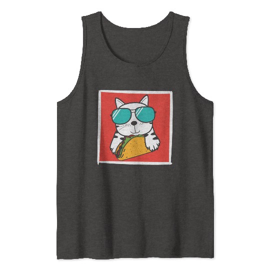Cool Cat Taco Lover Tank Tops