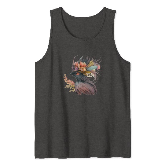 Cute Bird Of Paradise Bird Flower Crown Pet Birds Tank Tops