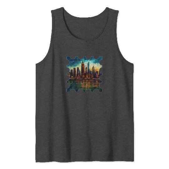 New York skyline Reverie A Symphony of Dreams Tank Tops