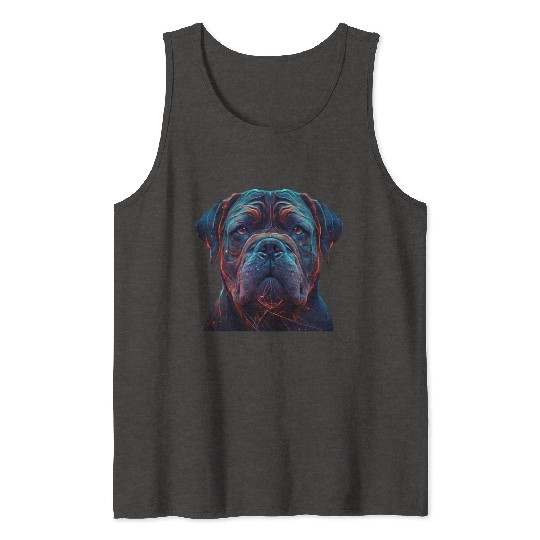 Neon Dogue de Bordeaux AI Art Tank Tops