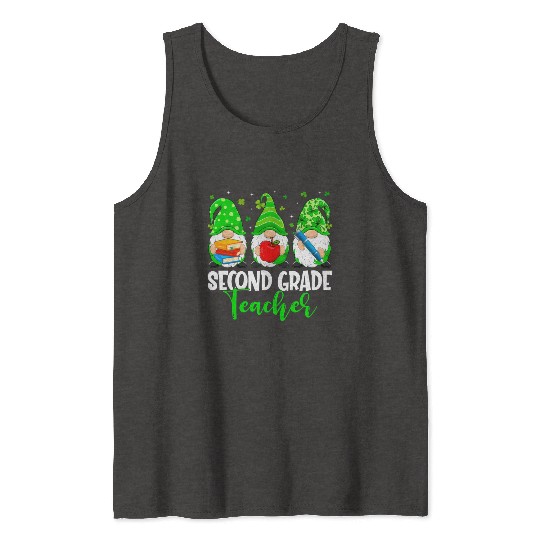 Gnomes 2Nd Grade Teacher Squad St Patricks Day Sch Tank Tops