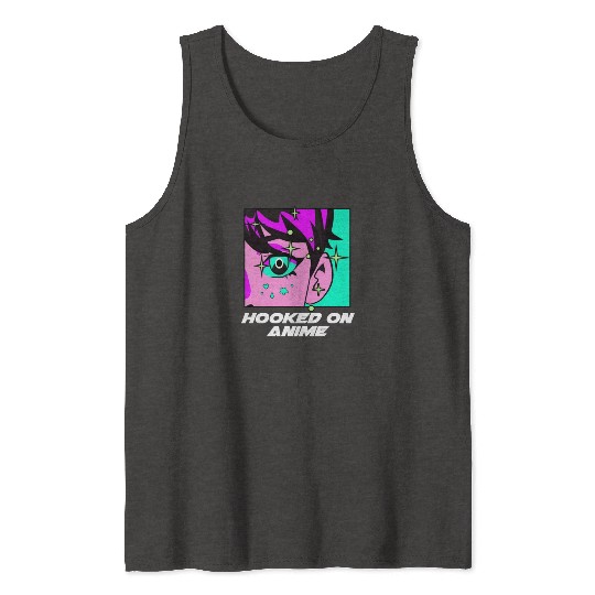Hooked on Anime Japanese Kawaii Japan Cute Anime L Tank Tops
