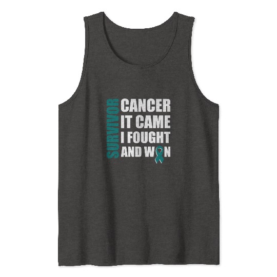 Ovarian Cancer Fight Cancer Ribbon Tank Tops