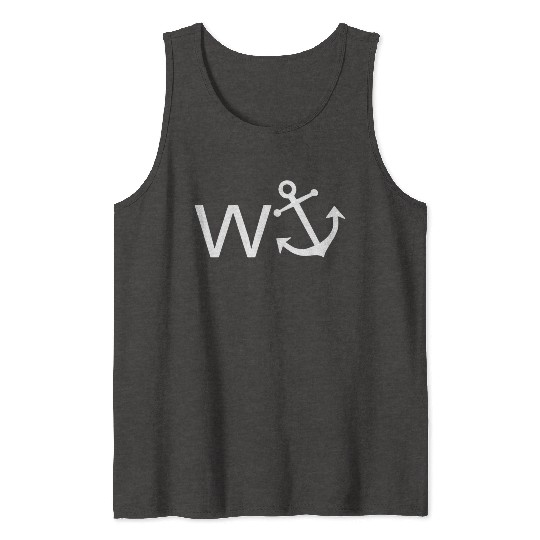 W Anchor Wanker Jerk Slang Tank Tops