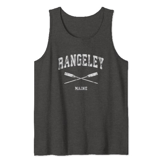 Rangeley Maine Nautical Crossed Oars Tank Tops