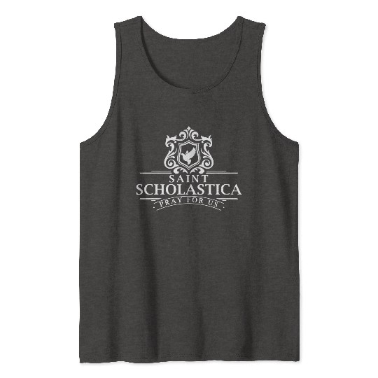 St Scholastica Benedict Catholic Saints Benedictin Tank Tops