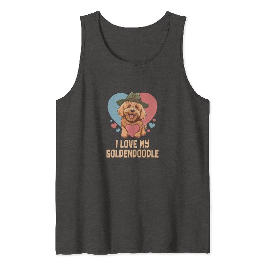 I Love My Goldendoodle Dog Dad Doodle Mama Cute Tank Tops