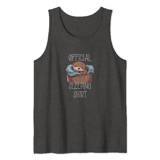 Official sleeping pajama Tank Tops sea otter
