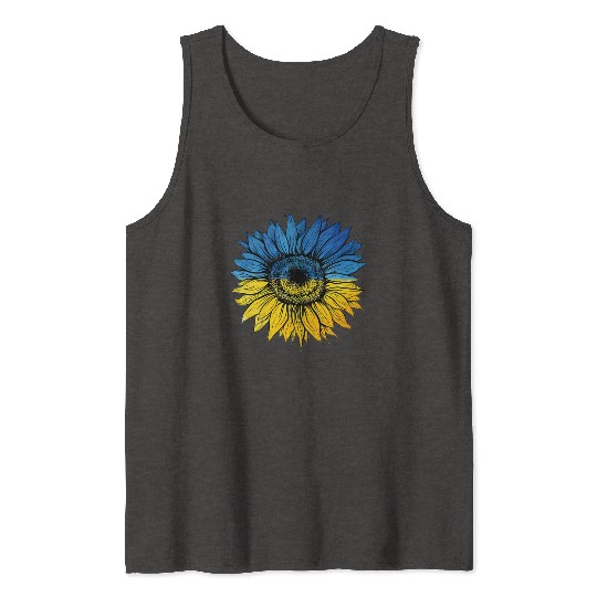 Sunflower Ukraine Ukrainian Flag Stand With Ukrain Tank Tops