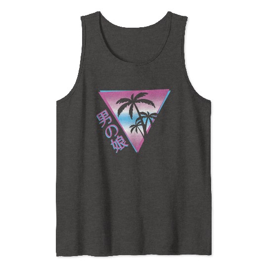 Femboy 80S 90S Palm Tree Japanese Vaporwave Aesthe Tank Tops