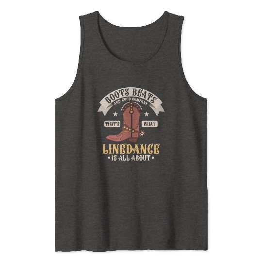 Line Dance Boots Beats Good Company Western Countr Tank Tops