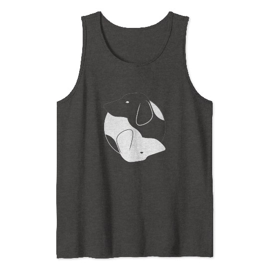 Yin Yang Dachshund Dog Symbol Zen Meditation Tank Tops