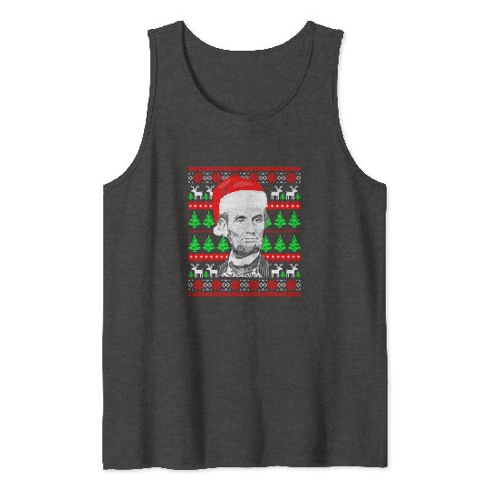 Abraham Lincoln Santa Ugly Tank Tops
