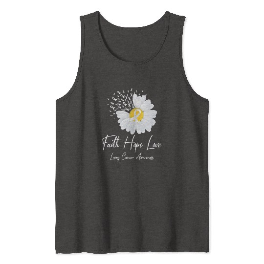 White Flower Ribbon Faith Hope Love Lung Cancer Aw Tank Tops